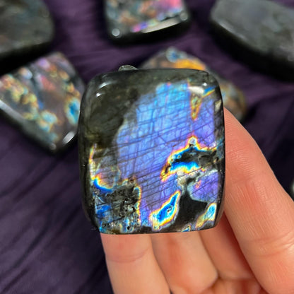 Purple Rainbow Labradorite Freeform, Third Eye Stone