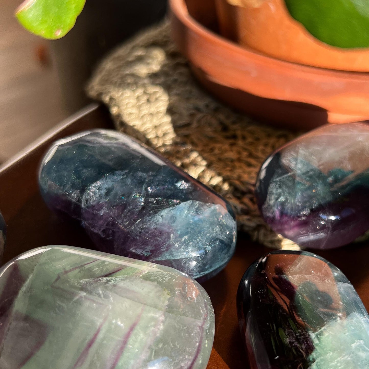 Rainbow Fluorite Palm Stones