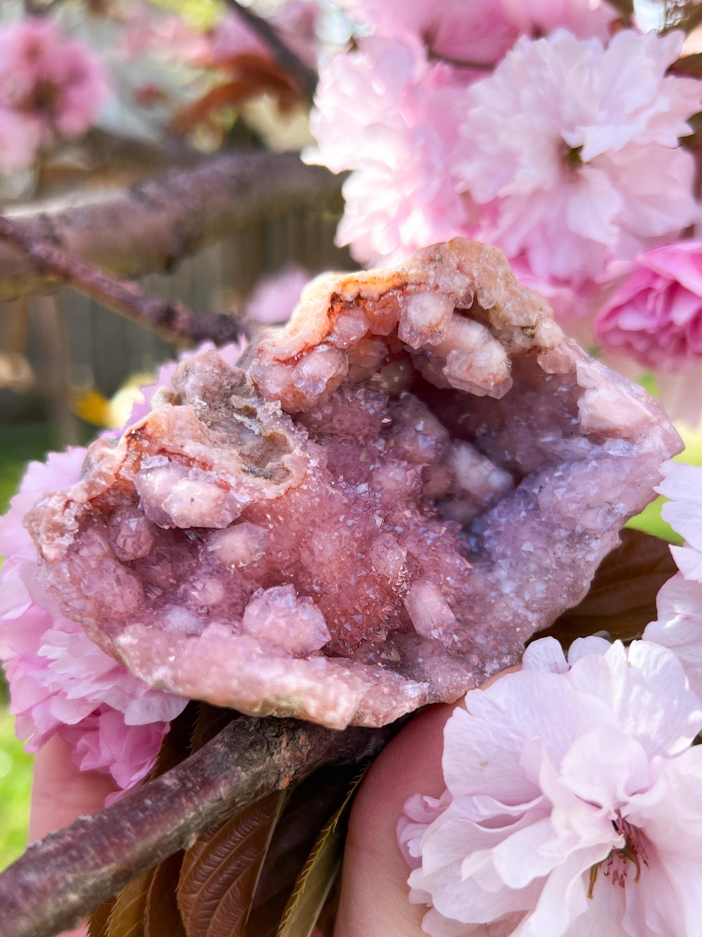 Pink Chalcedony Amethyst Nodule