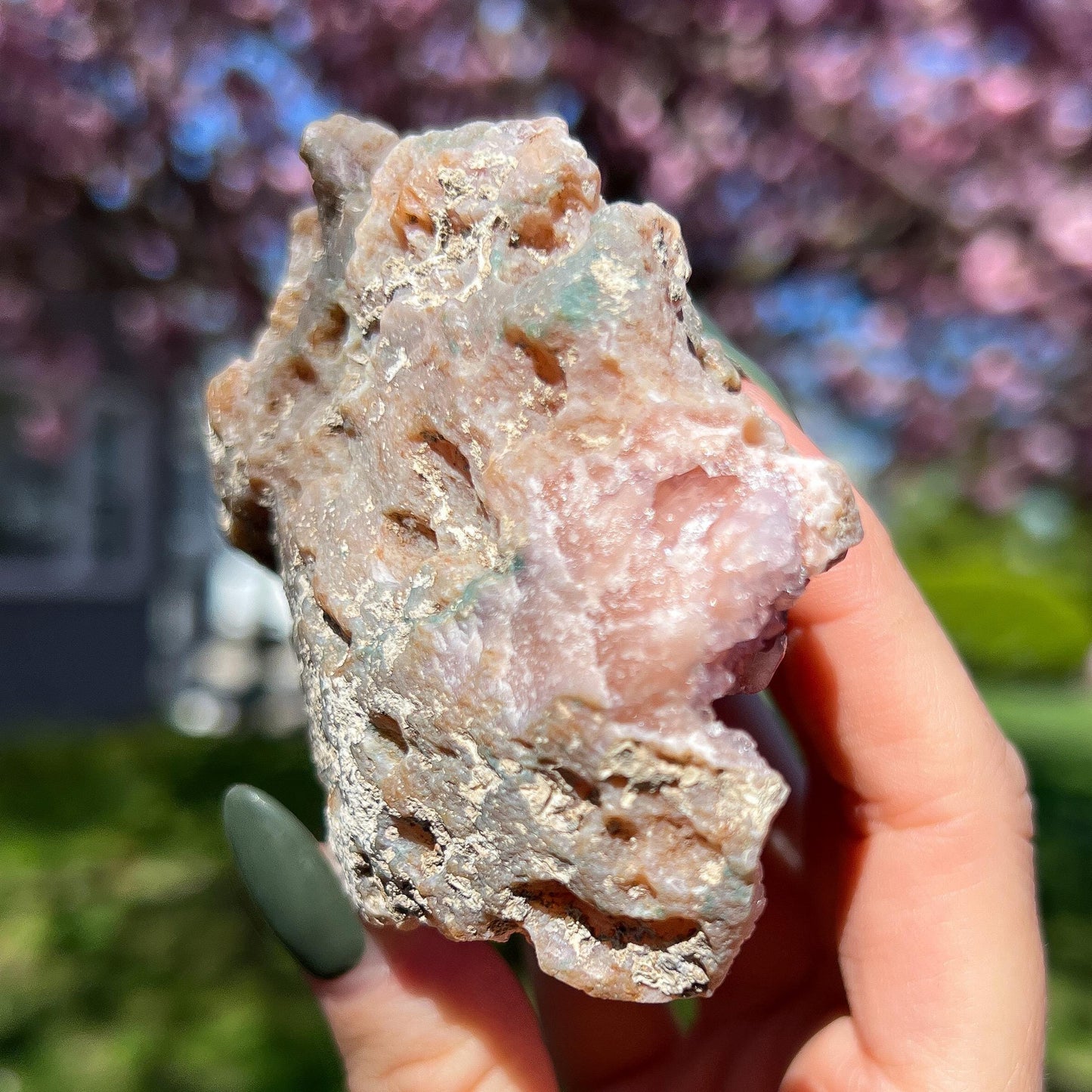 Pink Chalcedony Amethyst Nodule
