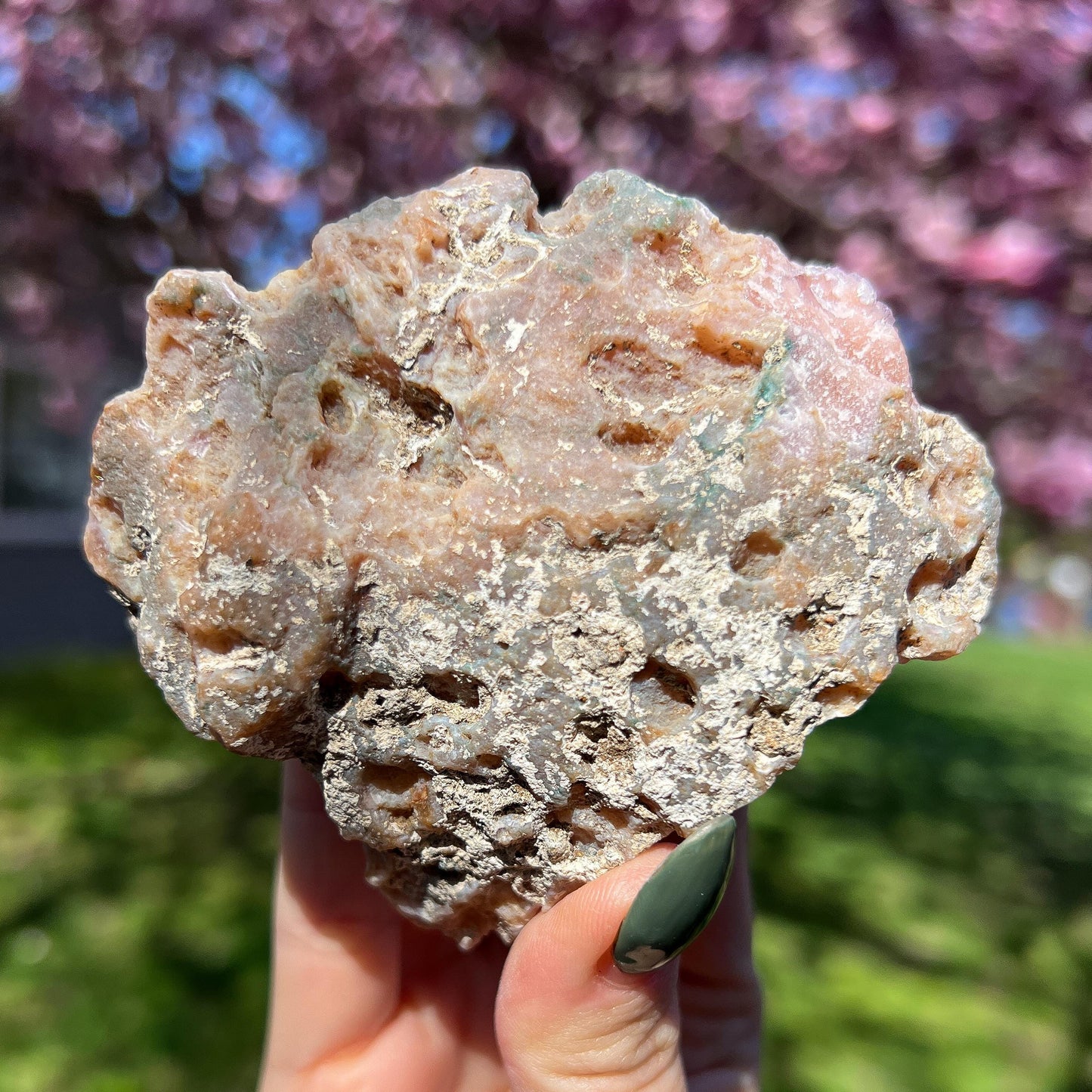 Pink Chalcedony Amethyst Nodule