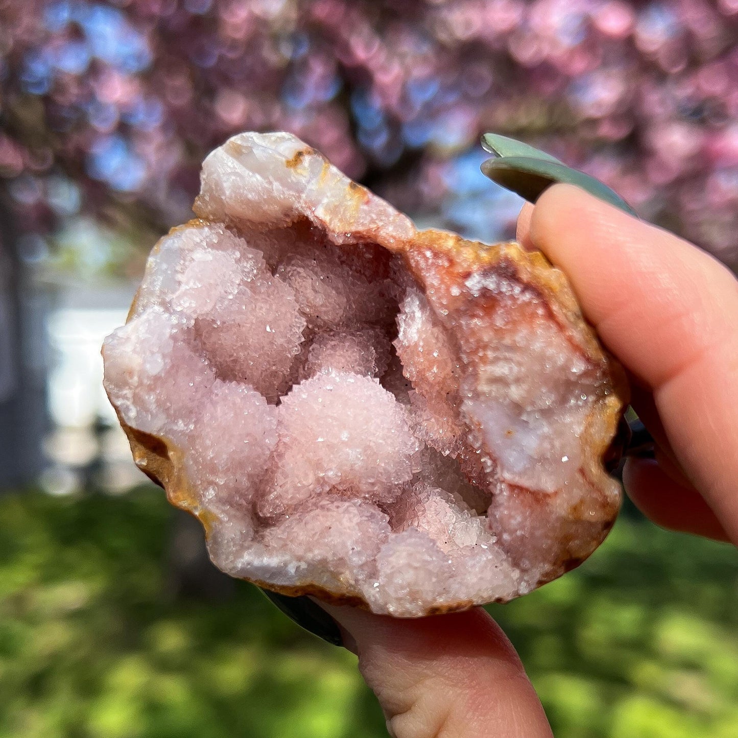 Pink Chalcedony Amethyst Nodule