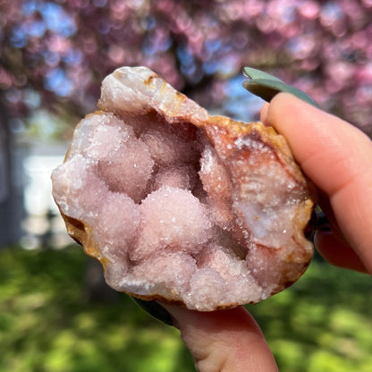 Pink Chalcedony Amethyst Nodule
