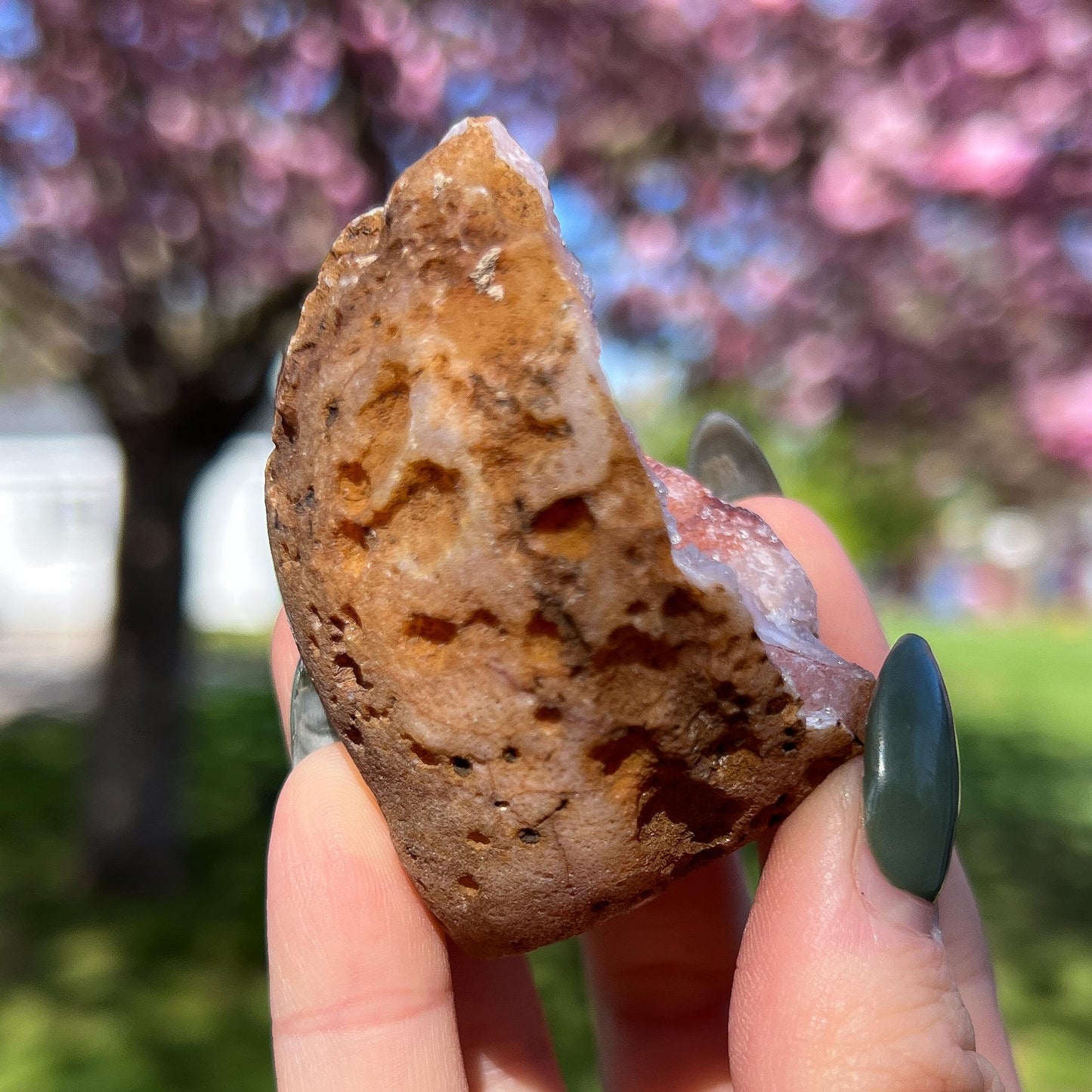 Pink Chalcedony Amethyst Nodule