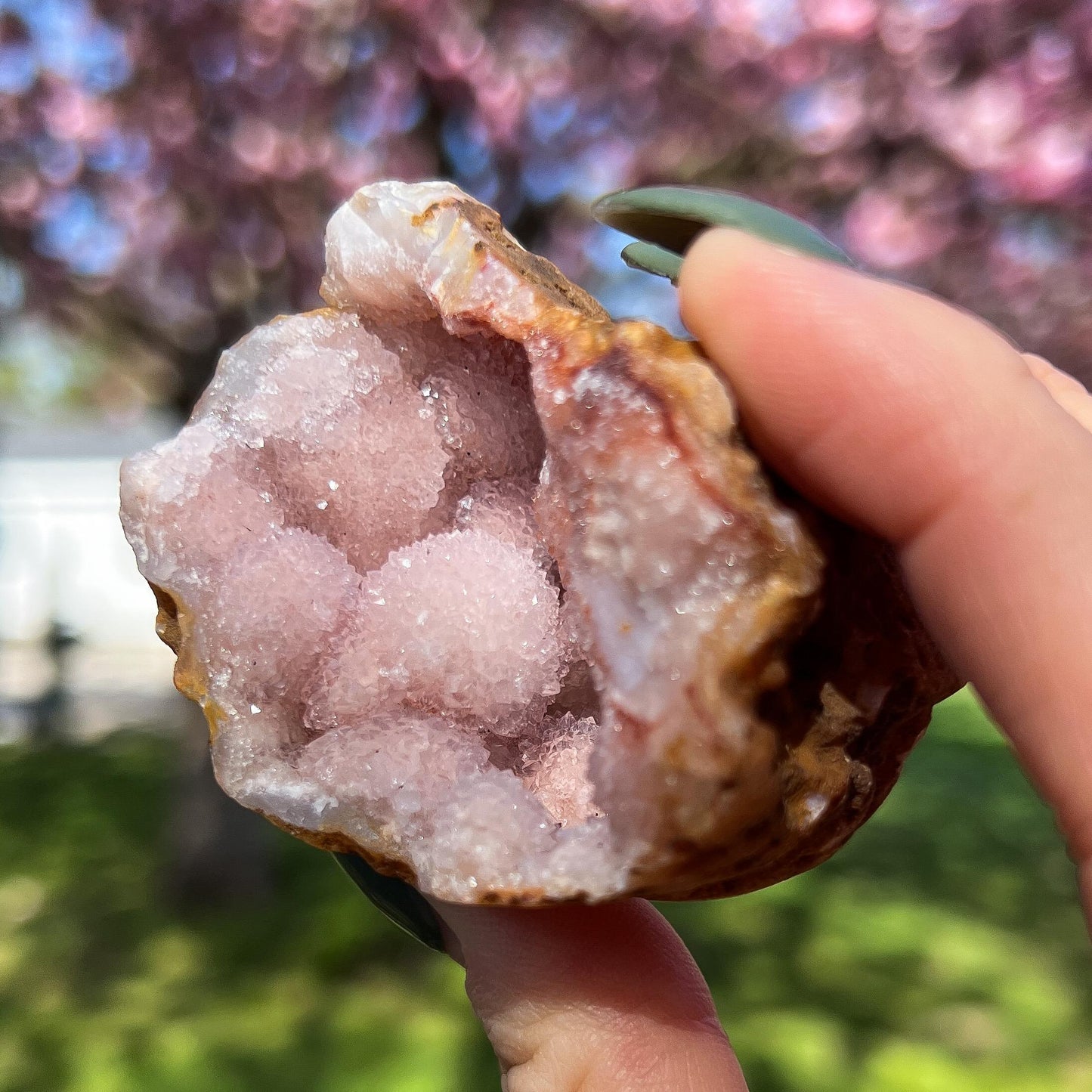Pink Chalcedony Amethyst Nodule