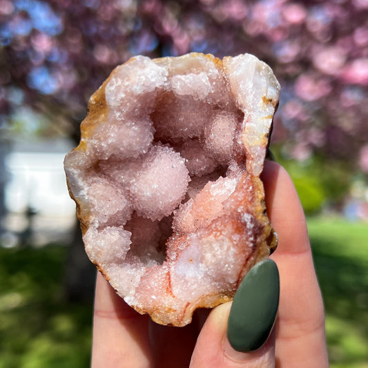 Pink Chalcedony Amethyst Nodule