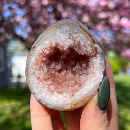 Pink Chalcedony Amethyst Nodule
