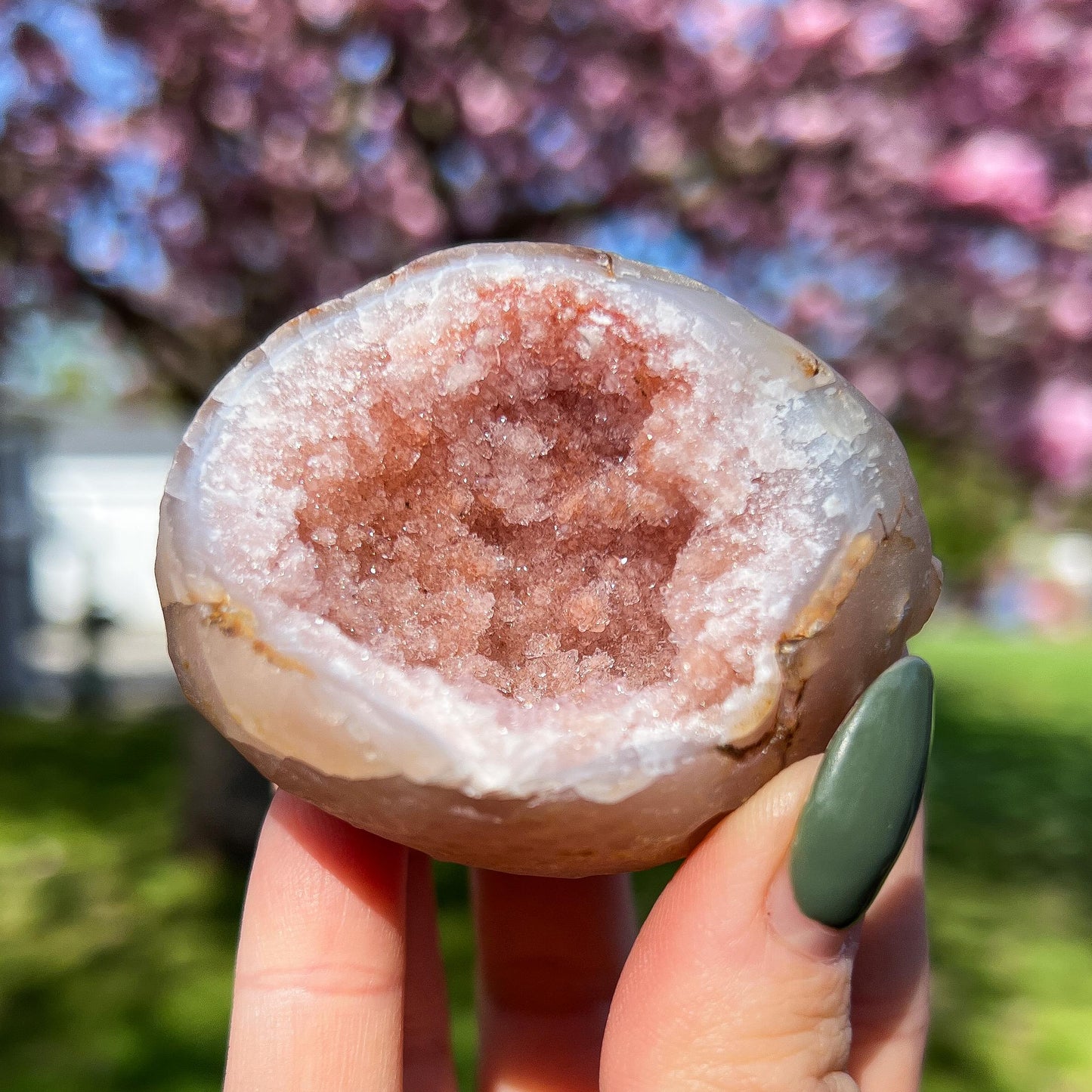 Pink Chalcedony Amethyst Nodule