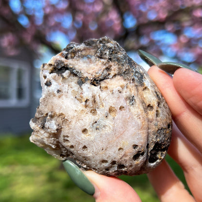 Pink Chalcedony Amethyst Nodule