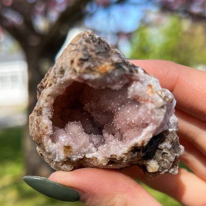 Pink Chalcedony Amethyst Nodule