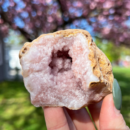 Pink Chalcedony Amethyst Nodule