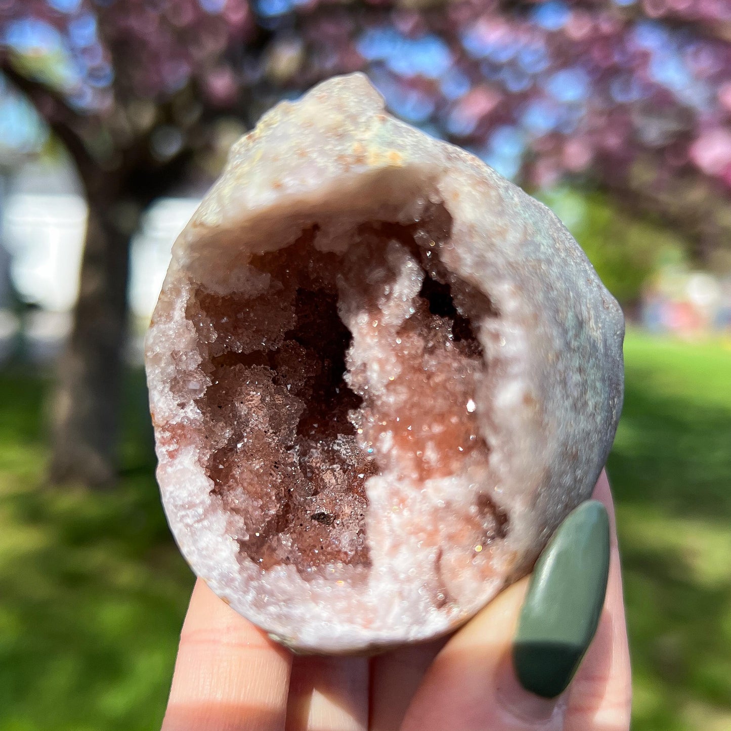 Pink Chalcedony Amethyst Nodule