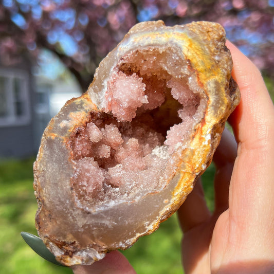 Pink Chalcedony Amethyst Nodule