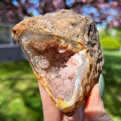 Pink Chalcedony Amethyst Nodule