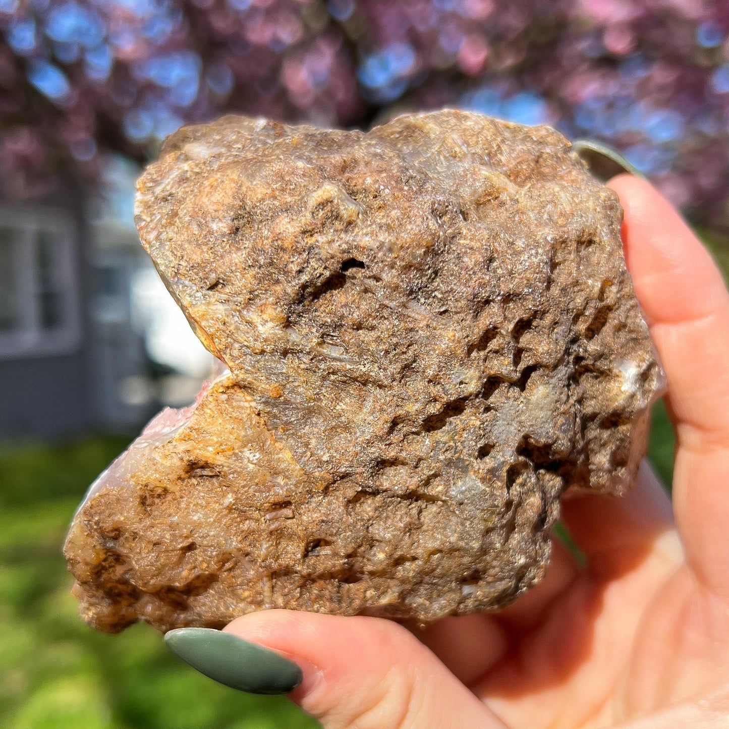 Pink Chalcedony Amethyst Nodule
