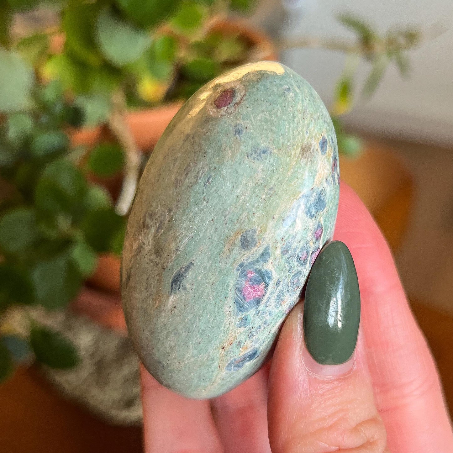 Ruby Fuchsite Palm Stone