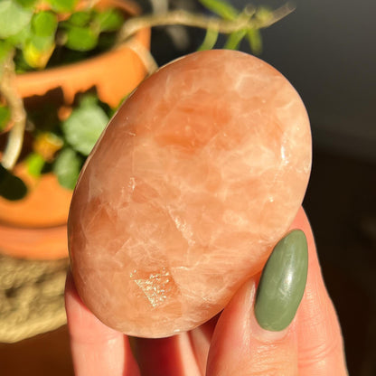 Peach Stilbite Palm Stones