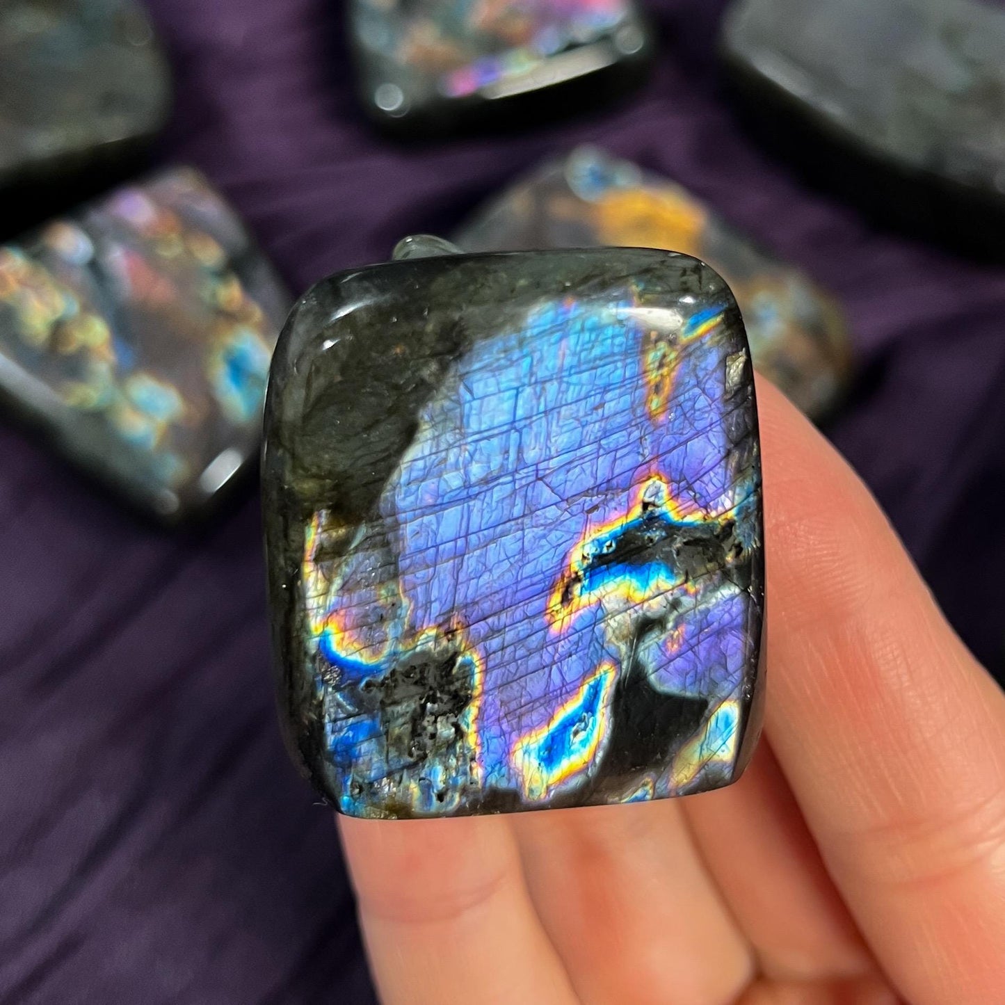 Purple Rainbow Labradorite Freeform, Third Eye Stone