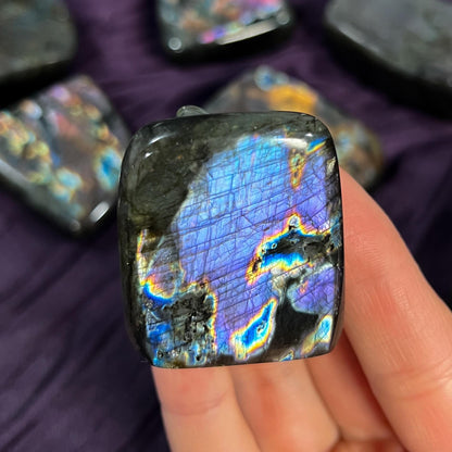 Purple Rainbow Labradorite Freeform, Third Eye Stone