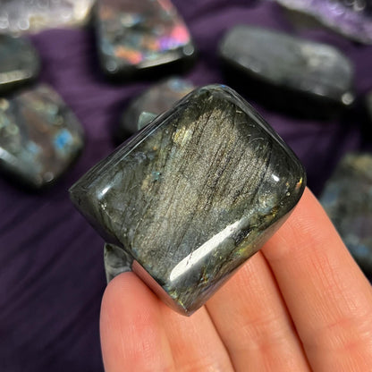 Purple Rainbow Labradorite Freeform, Third Eye Stone