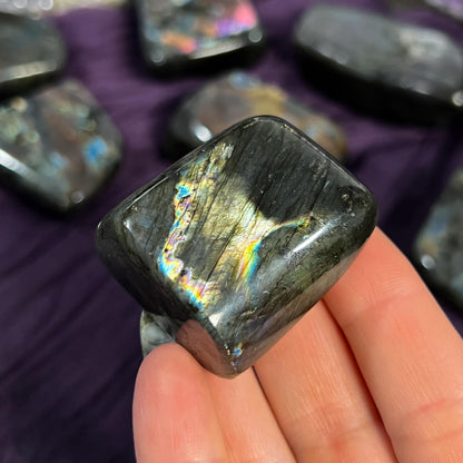 Purple Rainbow Labradorite Freeform, Third Eye Stone