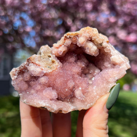 Pink Chalcedony Amethyst Nodule