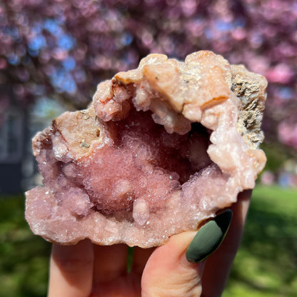Pink Chalcedony Amethyst Nodule