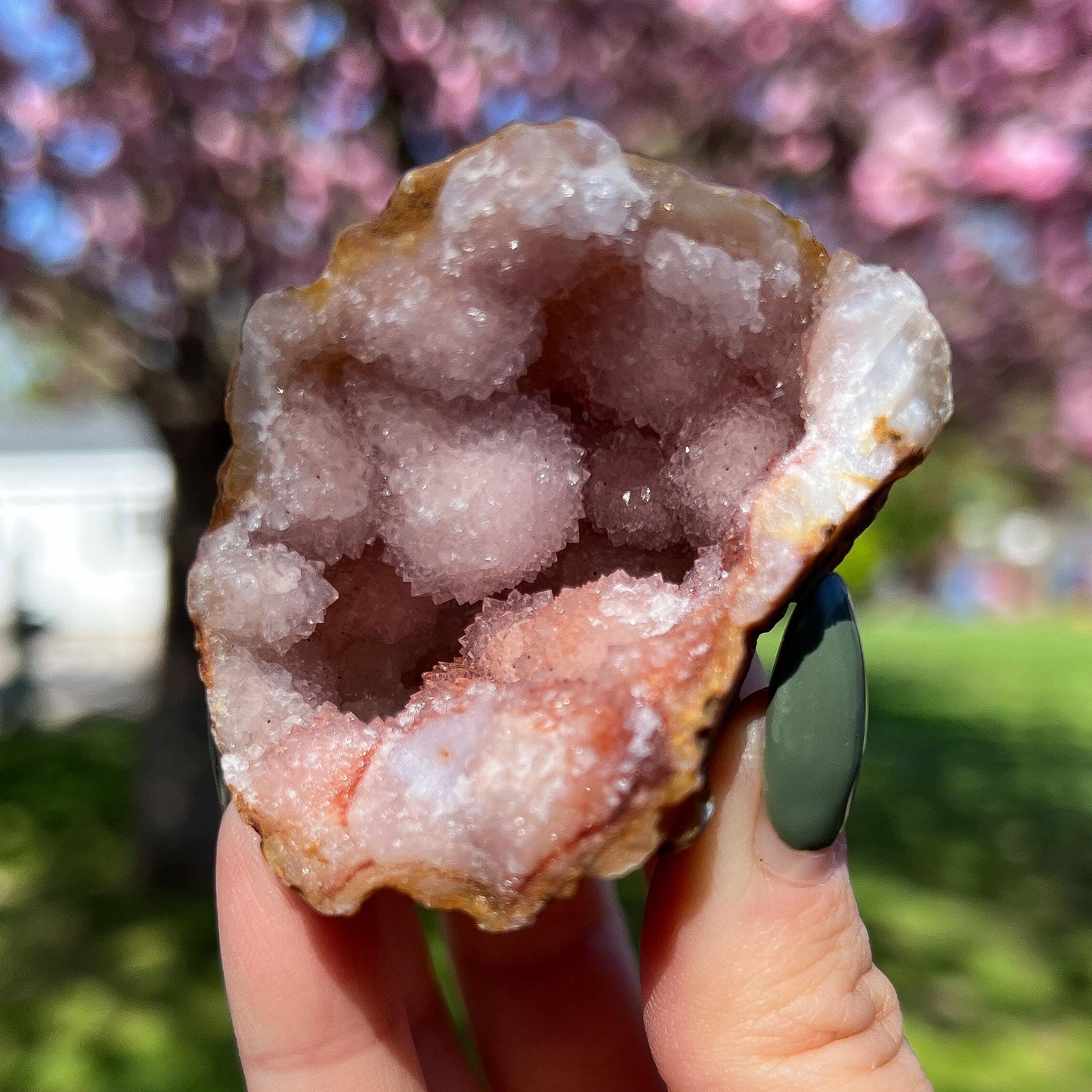 Pink Chalcedony Amethyst Nodule