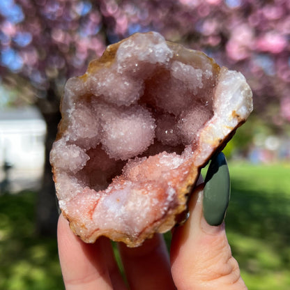 Pink Chalcedony Amethyst Nodule