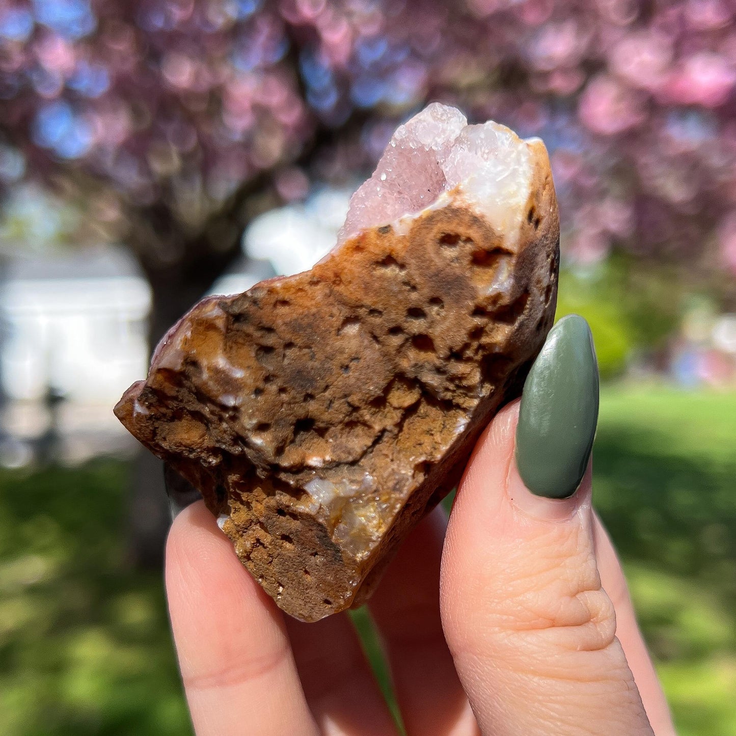 Pink Chalcedony Amethyst Nodule