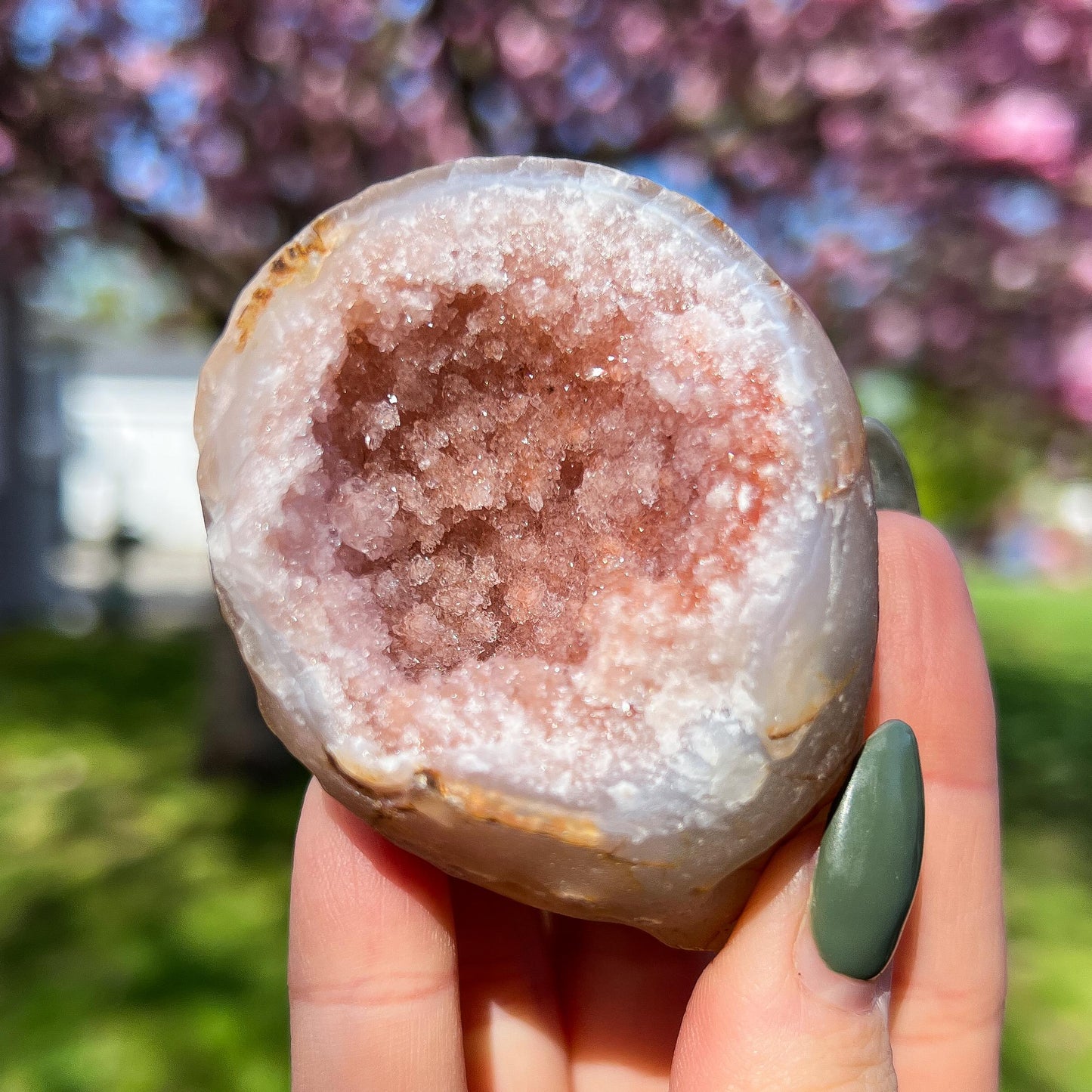 Pink Chalcedony Amethyst Nodule
