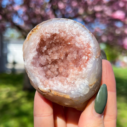 Pink Chalcedony Amethyst Nodule