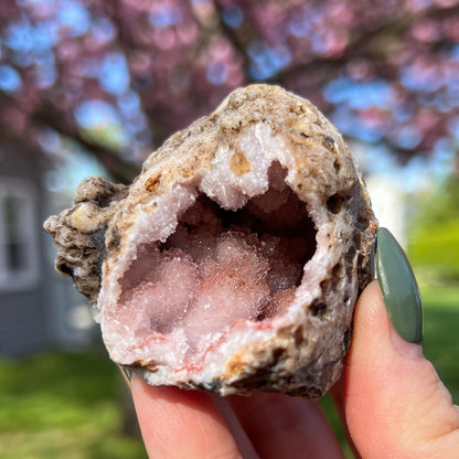 Pink Chalcedony Amethyst Nodule