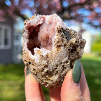 Pink Chalcedony Amethyst Nodule