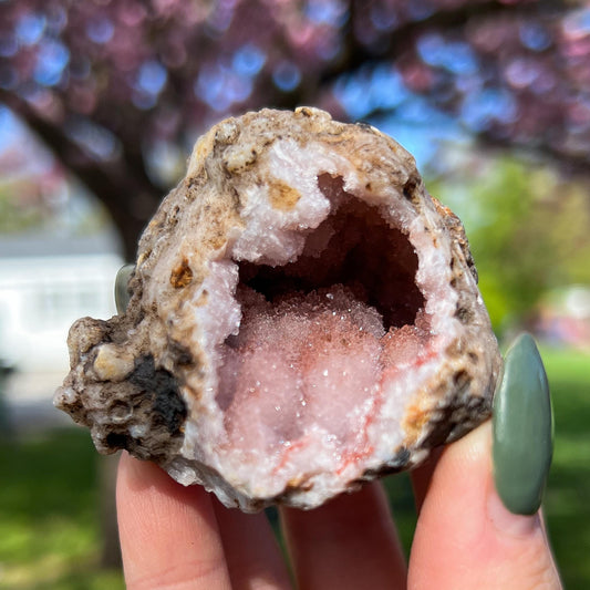 Pink Chalcedony Amethyst Nodule