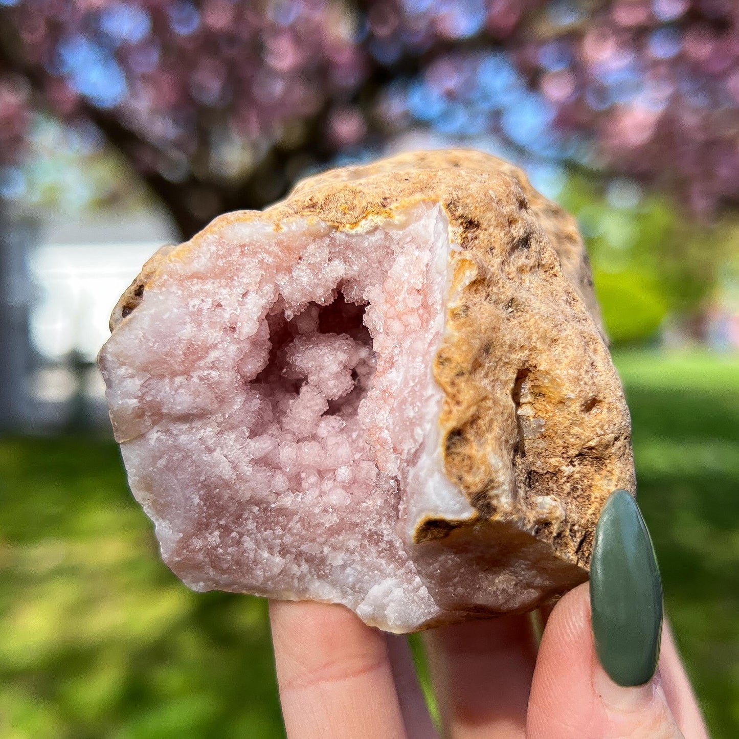 Pink Chalcedony Amethyst Nodule