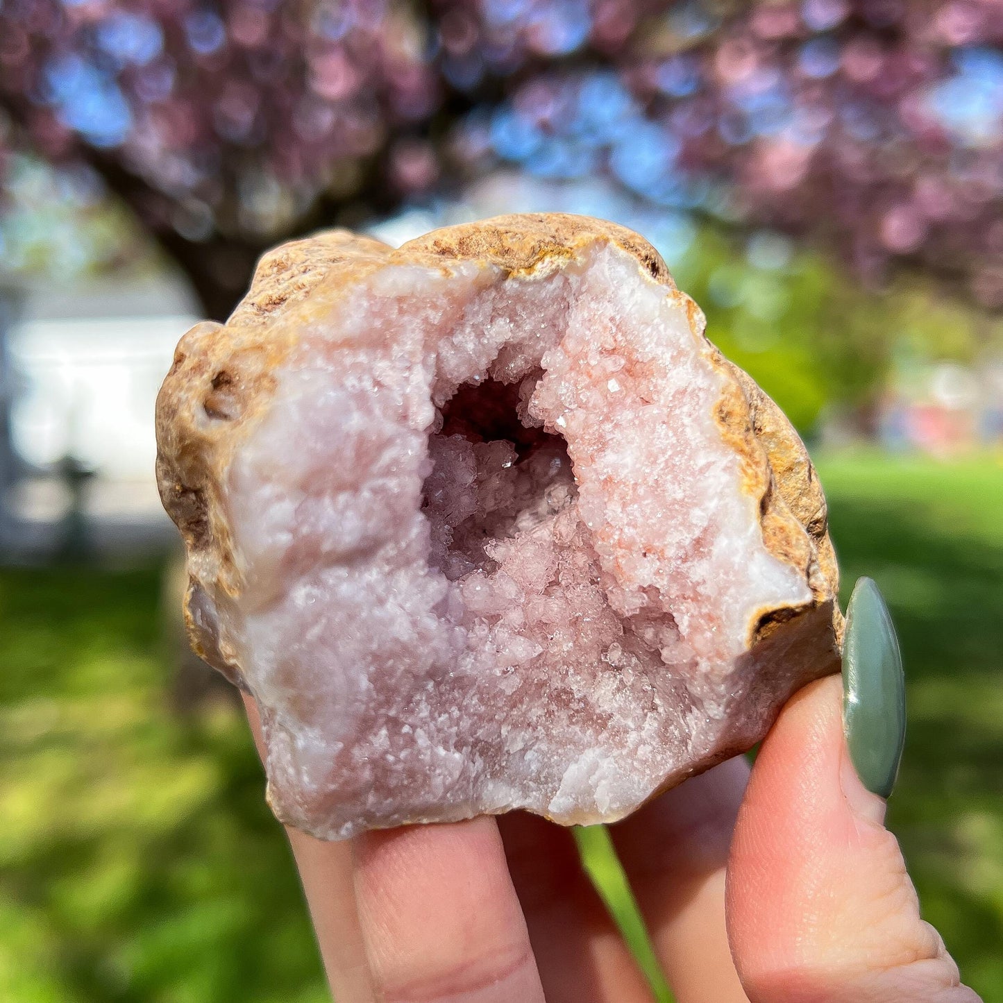 Pink Chalcedony Amethyst Nodule