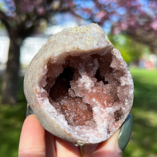 Pink Chalcedony Amethyst Nodule