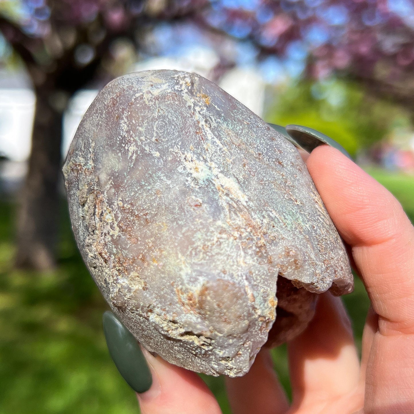 Pink Chalcedony Amethyst Nodule