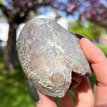 Pink Chalcedony Amethyst Nodule