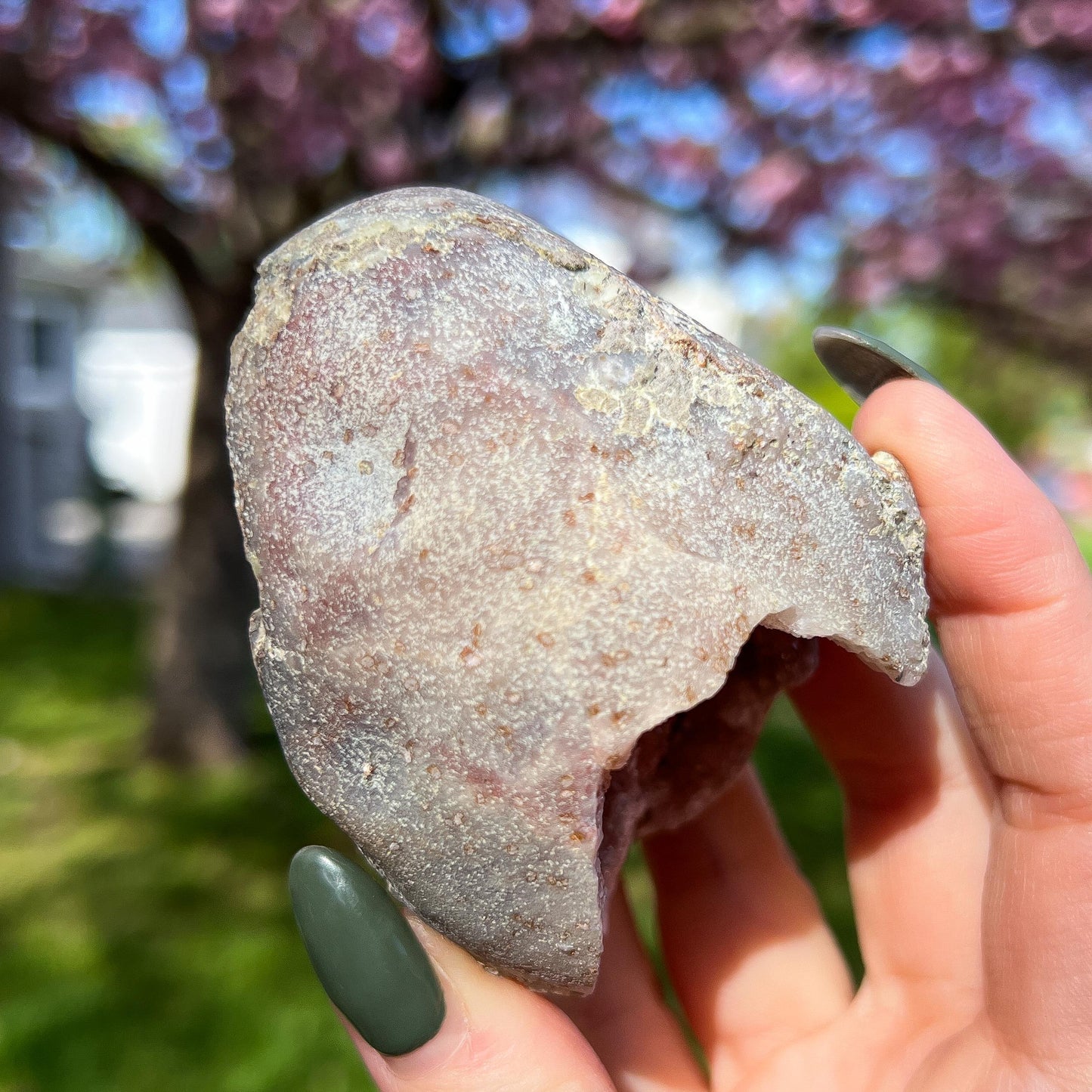 Pink Chalcedony Amethyst Nodule