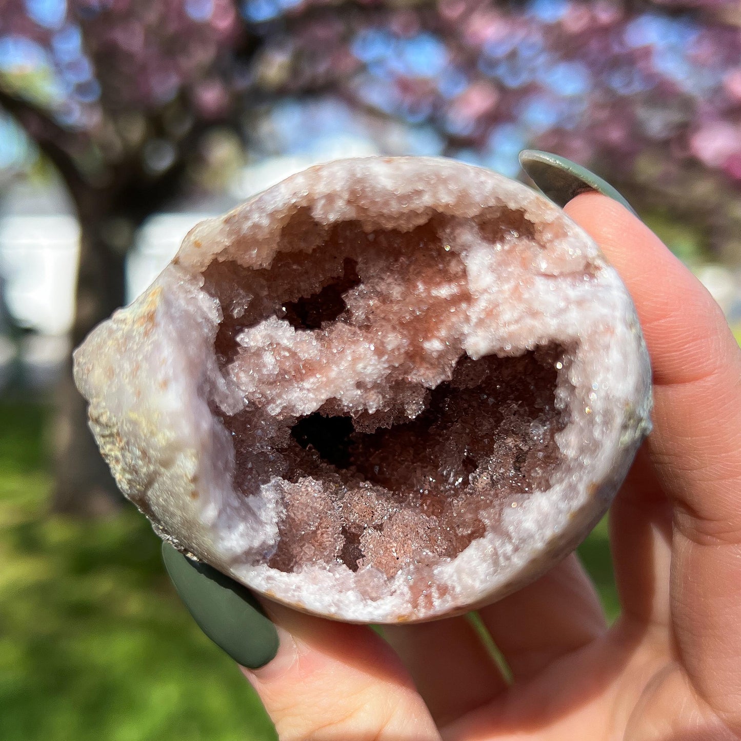 Pink Chalcedony Amethyst Nodule