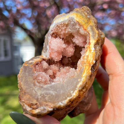 Pink Chalcedony Amethyst Nodule