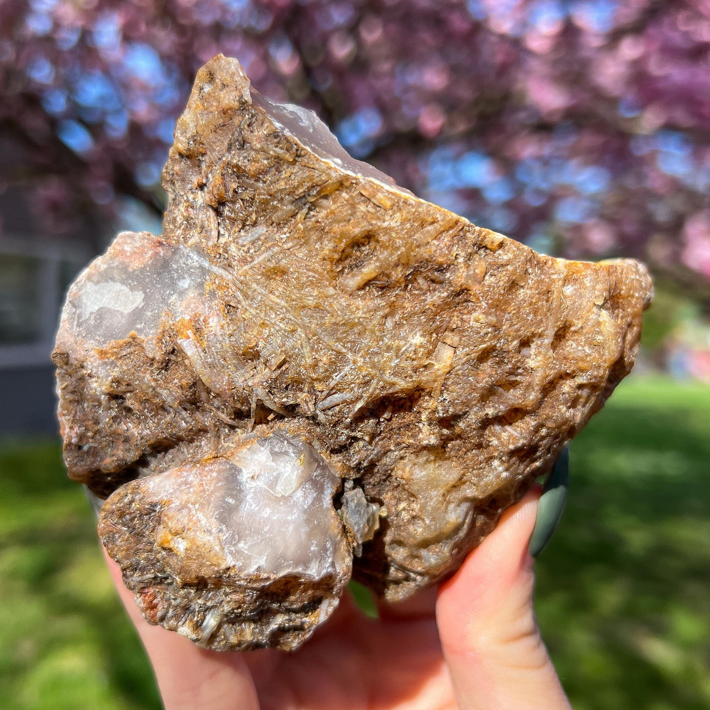 Pink Chalcedony Amethyst Nodule
