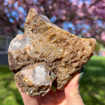 Pink Chalcedony Amethyst Nodule