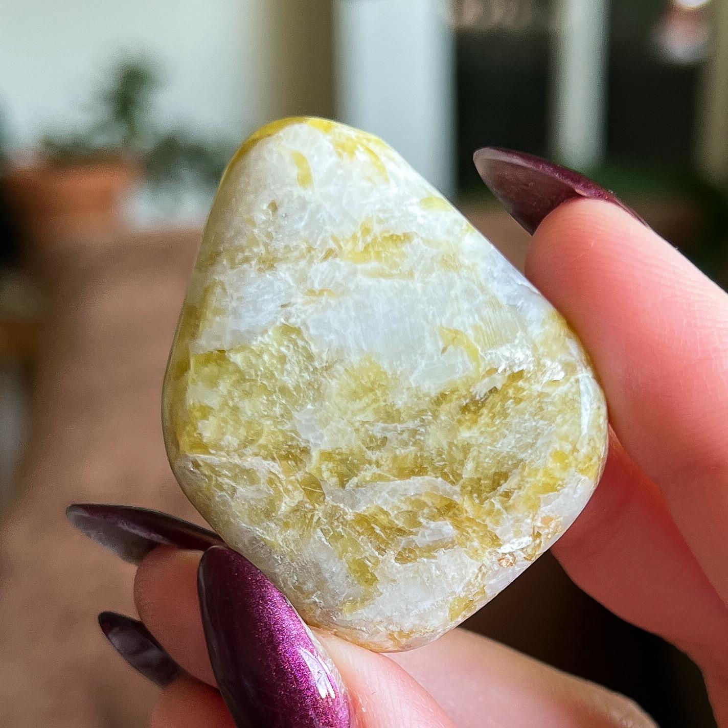 Rare Golden Euphoralite Palm Stone