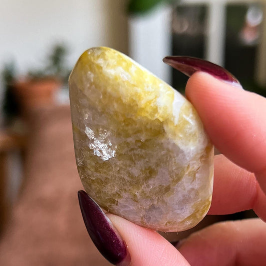 Rare Golden Euphoralite Palm Stone