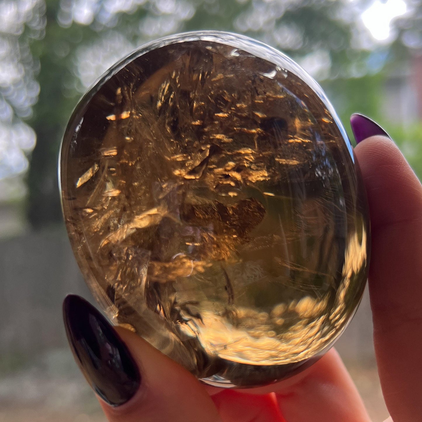 Rainbow Citrine Palm Stone XL