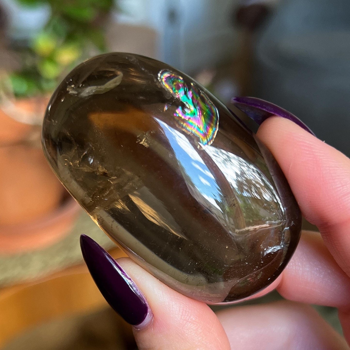 Rainbow Citrine Palm Stone