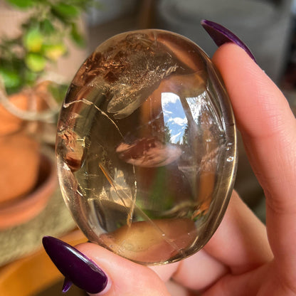 Rainbow Citrine Palm Stone